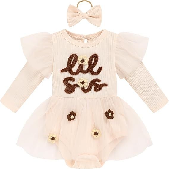 Baby Girl Long Sleeve Dress With Bow Headband image 1